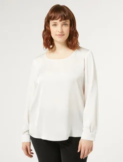 Discount Marina Rinaldi Satin blouse WHITE