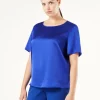Sale Marina Rinaldi Satin blouse CORNFLOWERBLUE