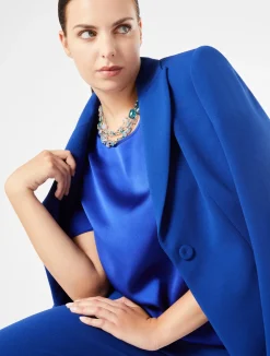Sale Marina Rinaldi Satin blouse CORNFLOWERBLUE