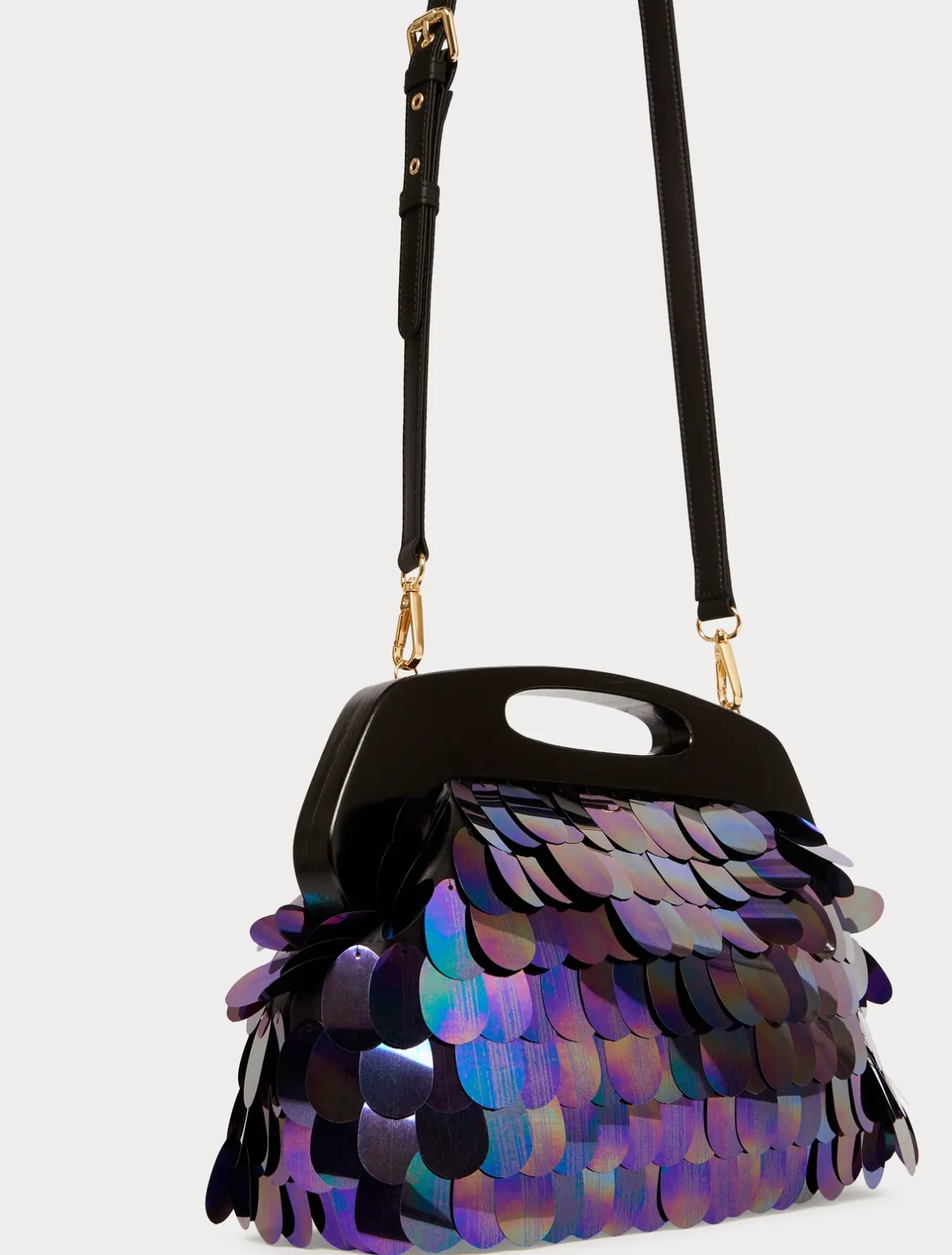 Hot Marina Rinaldi Satin clutch bag with sequins BLACK