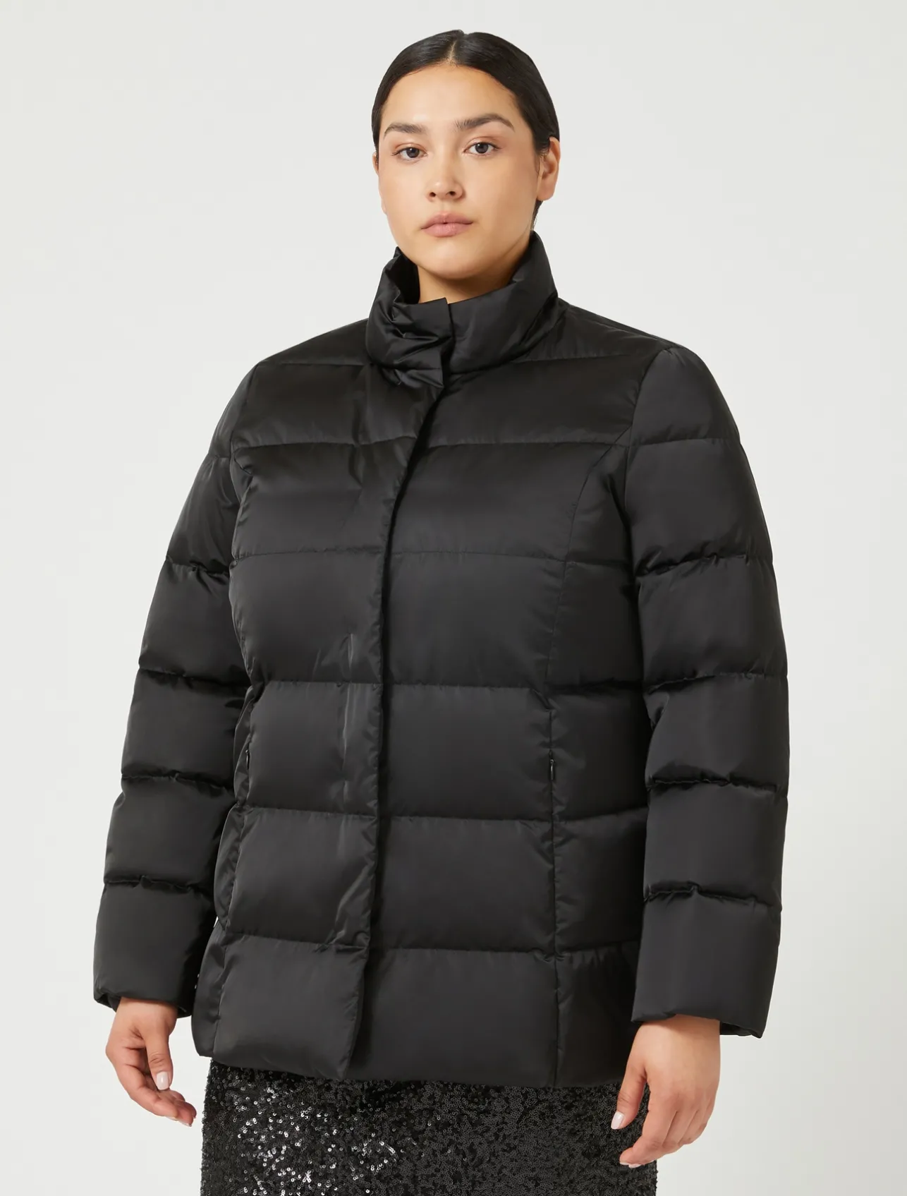 New Marina Rinaldi Satin down jacket BLACK