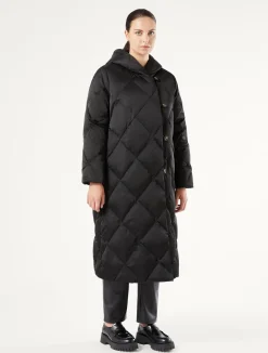 Fashion Marina Rinaldi Satin down jacket BLACK