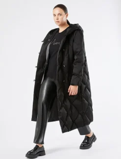 Fashion Marina Rinaldi Satin down jacket BLACK