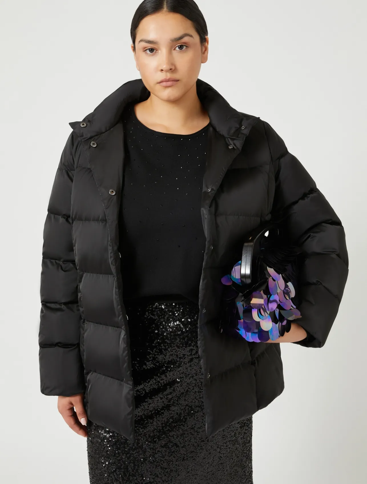 New Marina Rinaldi Satin down jacket BLACK