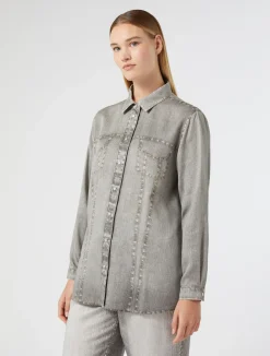 Online Marina Rinaldi Satin shirt MEDIUMGREY