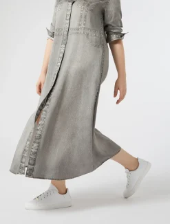 Online Marina Rinaldi Satin shirt dress MEDIUMGREY