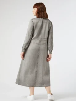 Online Marina Rinaldi Satin shirt dress MEDIUMGREY