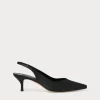 Online Marina Rinaldi Satin sling-back court shoes BLACK