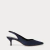 Online Marina Rinaldi Satin sling-back court shoes ULTRAMARINE