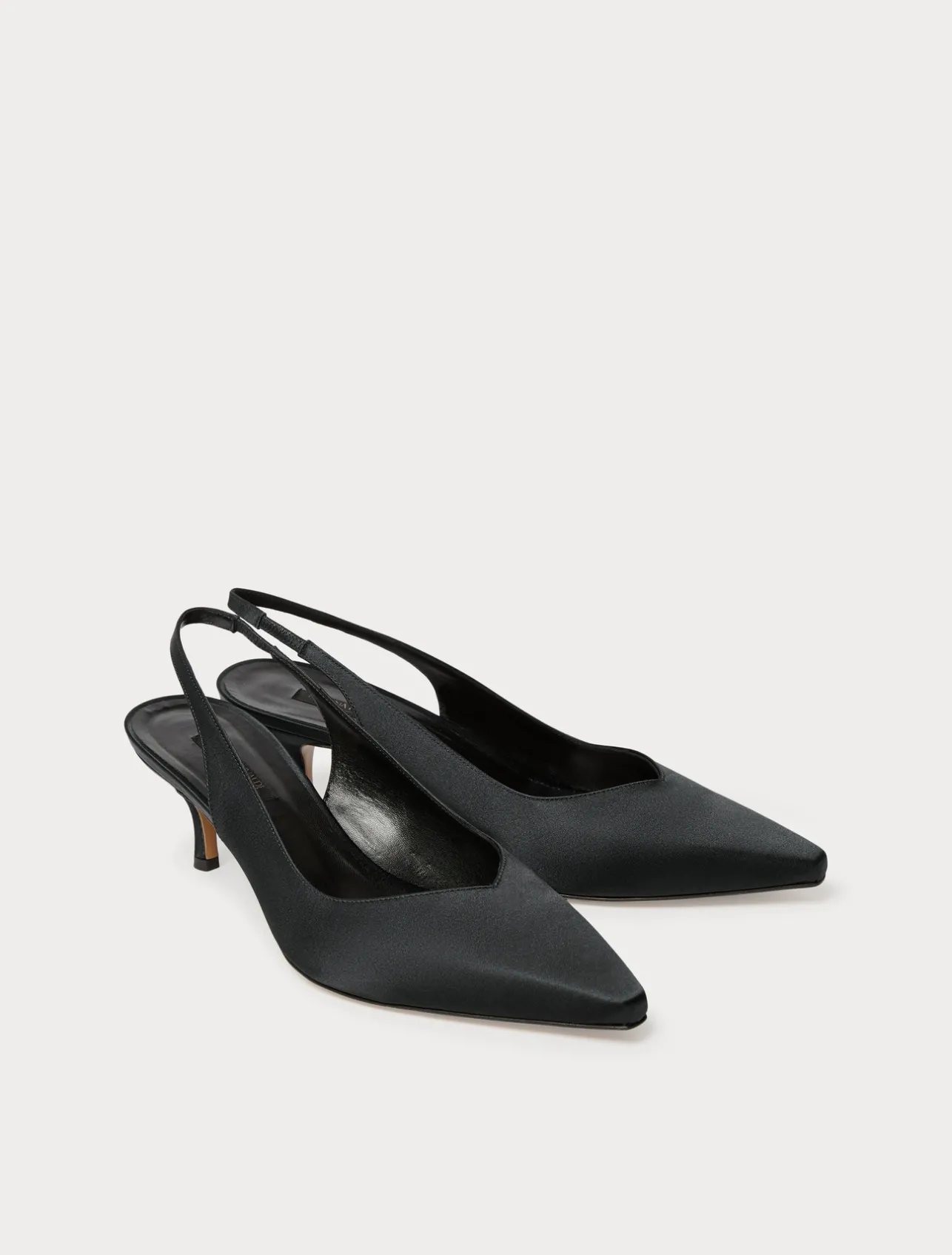 Online Marina Rinaldi Satin sling-back court shoes BLACK