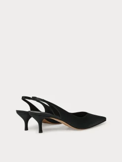 Online Marina Rinaldi Satin sling-back court shoes BLACK