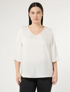 Fashion Marina Rinaldi Satin top WHITE