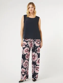 Online Marina Rinaldi Satin trousers MIDNIGHTBLUE