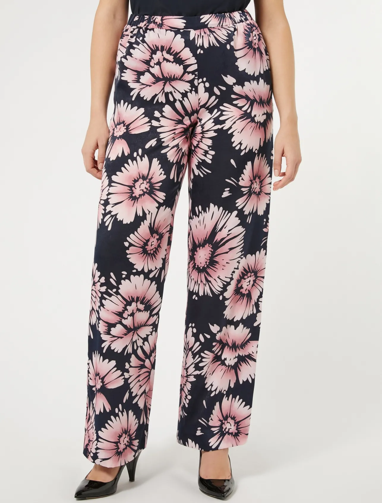 Online Marina Rinaldi Satin trousers MIDNIGHTBLUE