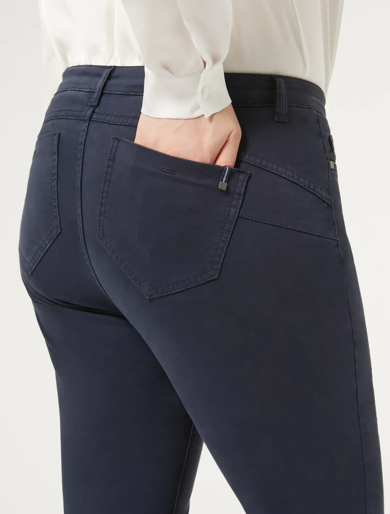Discount Marina Rinaldi Satin trousers MIDNIGHTBLUE