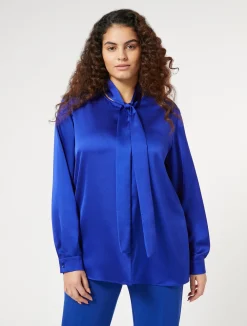 Discount Marina Rinaldi Satin tunic CORNFLOWERBLUE