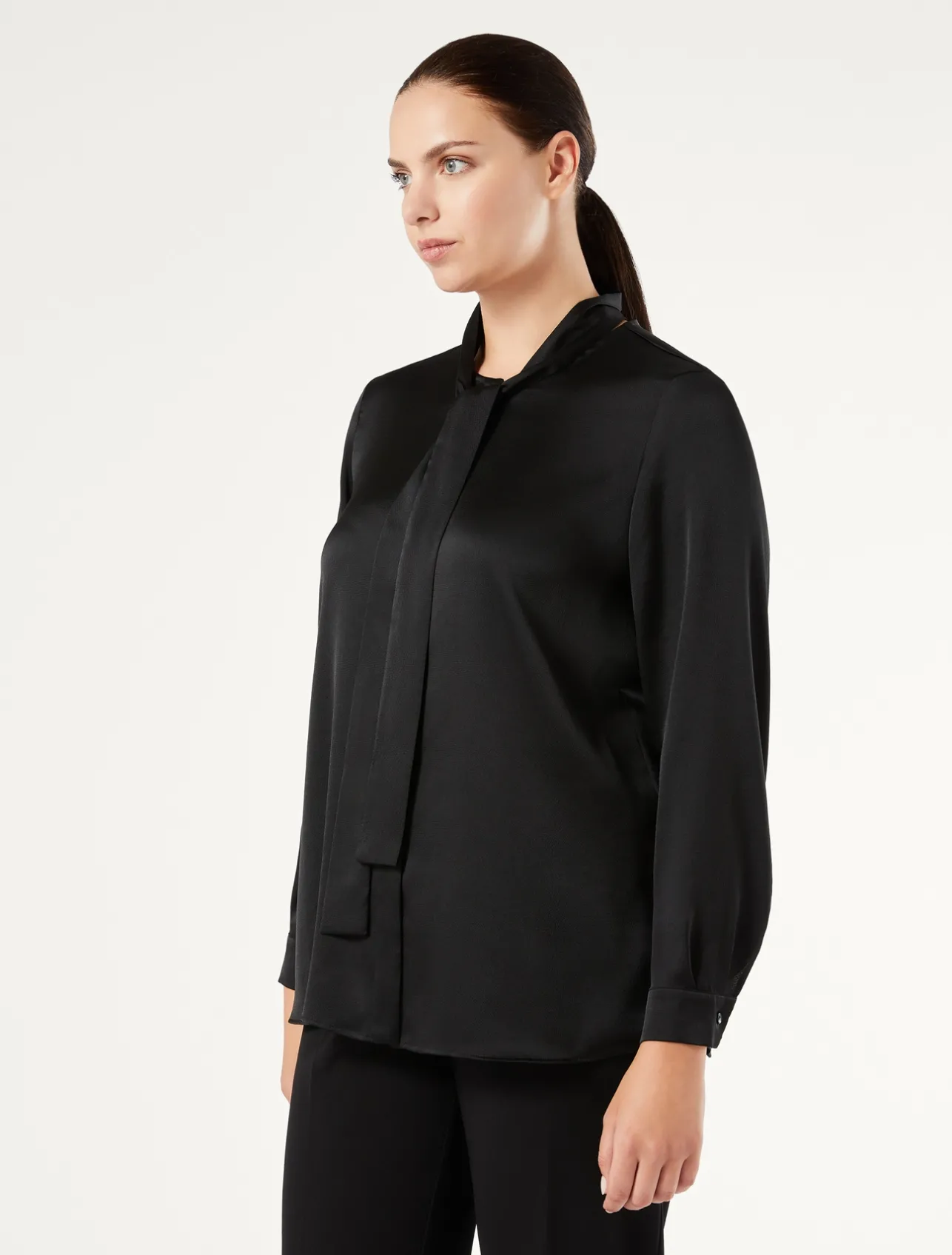 Online Marina Rinaldi Satin tunic BLACK
