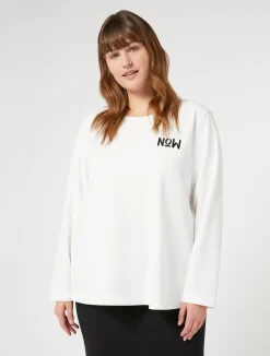 Fashion Marina Rinaldi Scuba crepe sweatshirt MILK
