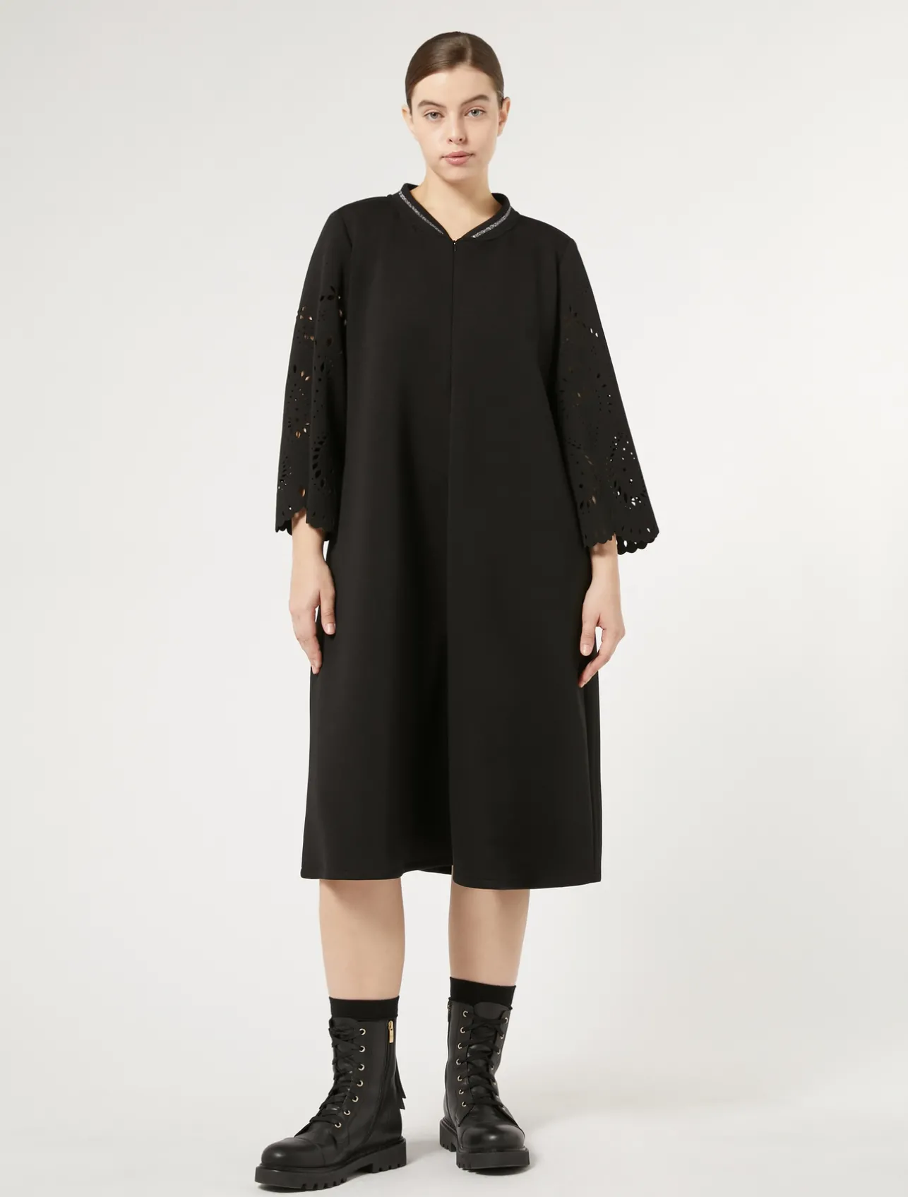 Online Marina Rinaldi Scuba jersey dress BLACK