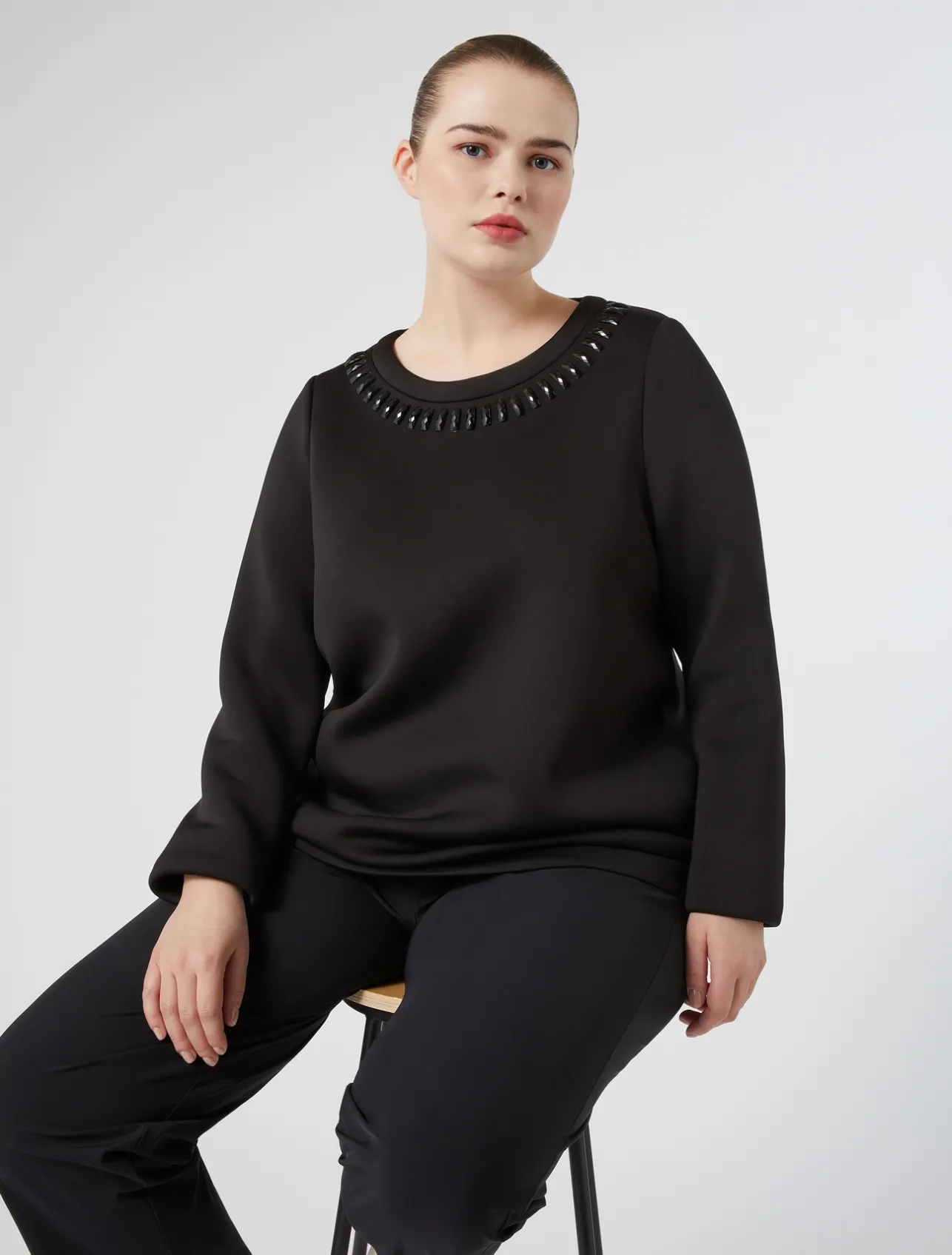 Sale Marina Rinaldi Scuba sweatshirt BLACK