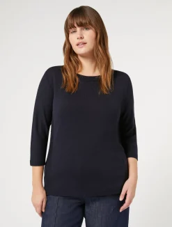 New Marina Rinaldi Seamless wool sweater MIDNIGHTBLUE