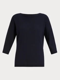 New Marina Rinaldi Seamless wool sweater MIDNIGHTBLUE
