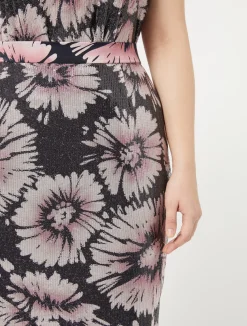 Online Marina Rinaldi Sequin and satin skirt MIDNIGHTBLUE