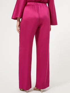 Discount Marina Rinaldi Shiny envers satin trousers RASPBERRY