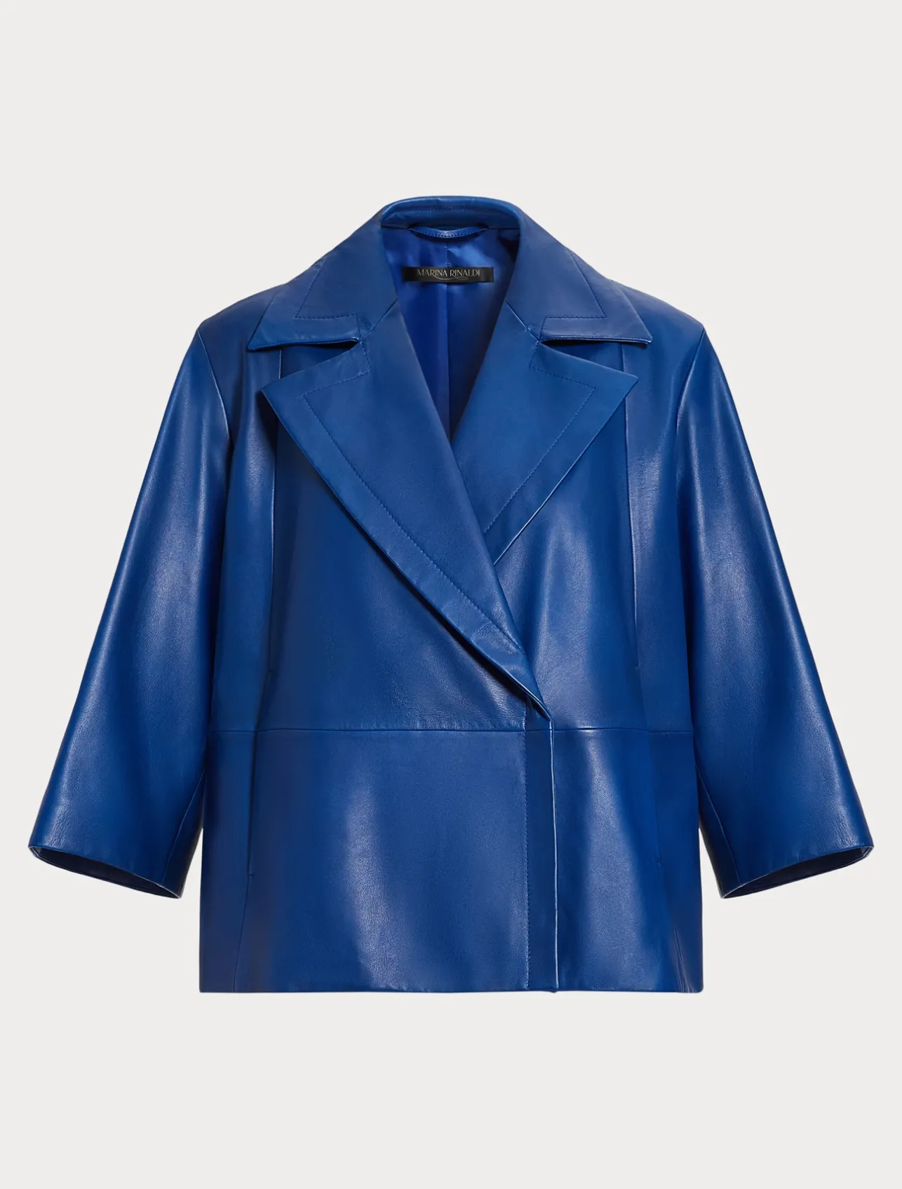 Discount Marina Rinaldi Shiny Nappa leather jacket CORNFLOWERBLUE