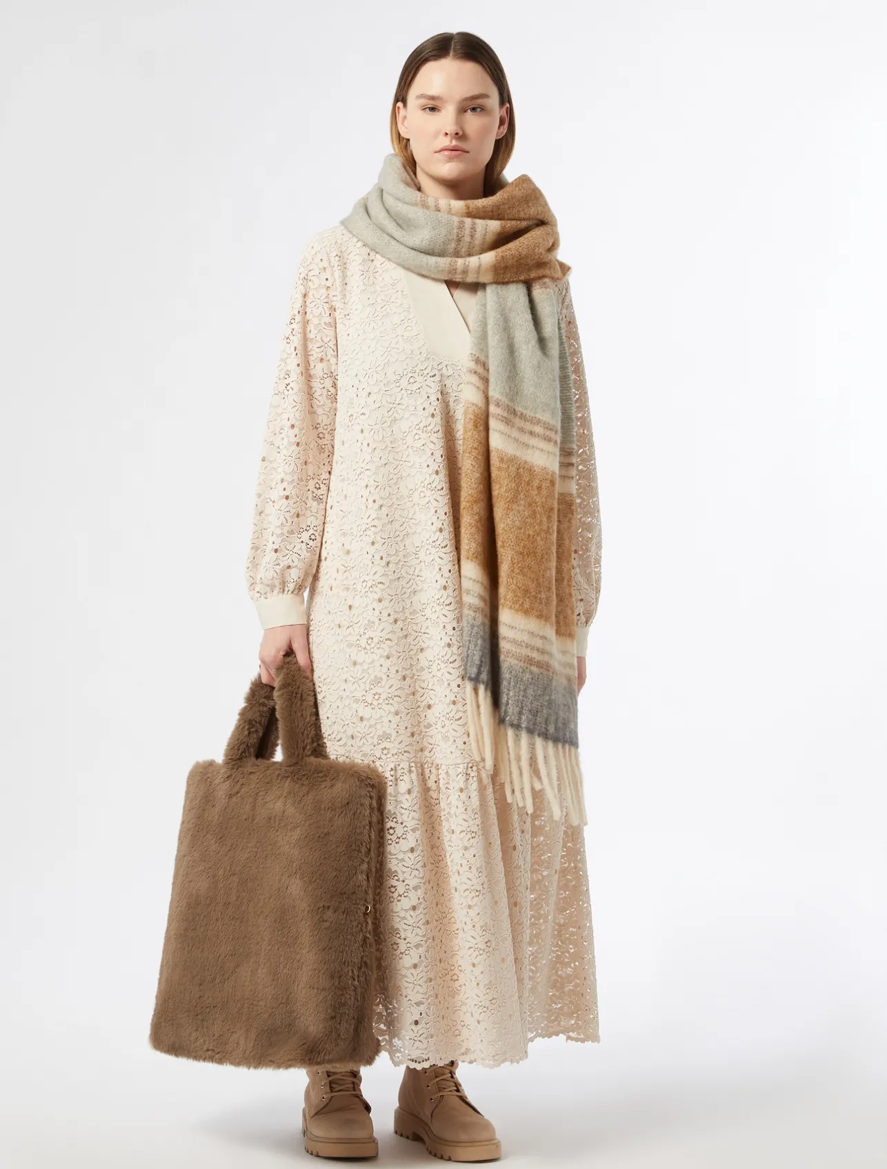 Fashion Marina Rinaldi Shopper bag with soft texture TURTLEDOVEGREY