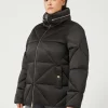 Fashion Marina Rinaldi Short padded jacket in water-repellent satin BLACK