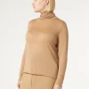 New Marina Rinaldi Silk and cashmere polo neck jumper CAMEL