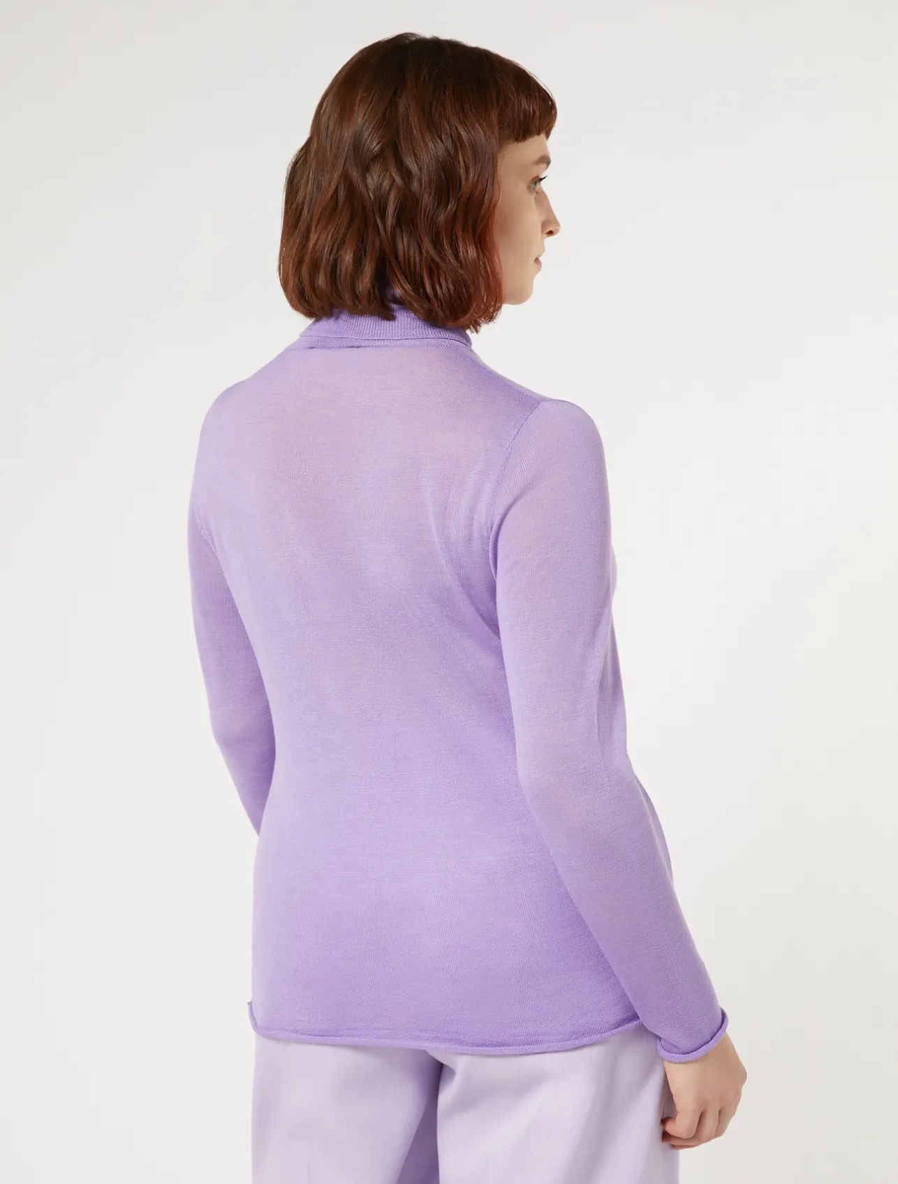 Best Marina Rinaldi Silk and cashmere polo neck jumper LILAC