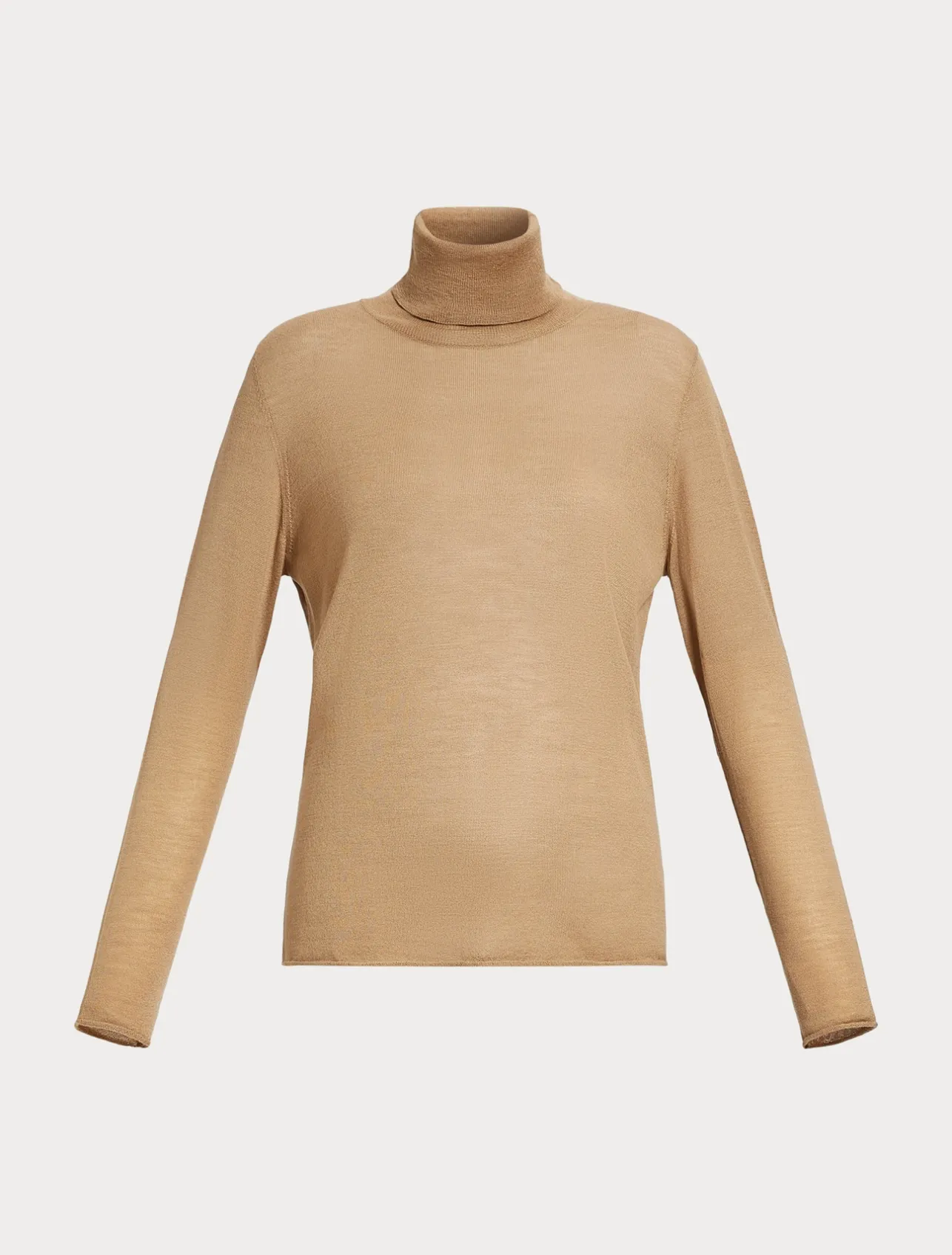 New Marina Rinaldi Silk and cashmere polo neck jumper CAMEL