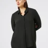 New Marina Rinaldi Silk blend crêpe de Chine shirt BLACK