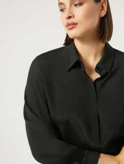 New Marina Rinaldi Silk blend crêpe de Chine shirt BLACK