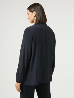 Online Marina Rinaldi Silk blend crêpe de Chine shirt ULTRAMARINE