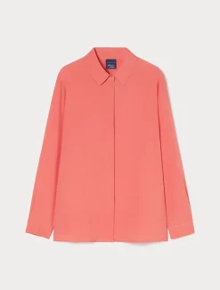Fashion Marina Rinaldi Silk blend crêpe de Chine shirt CORAL