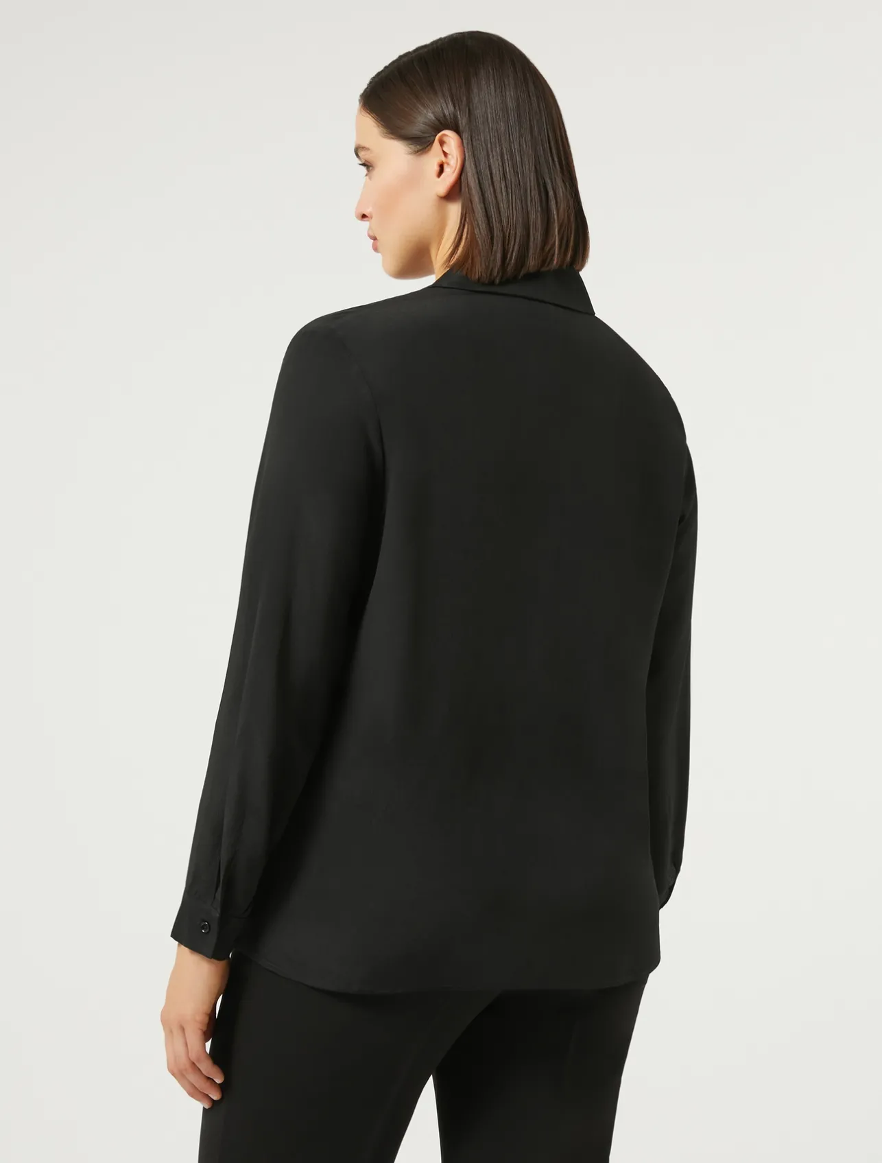 New Marina Rinaldi Silk blend crêpe de Chine shirt BLACK