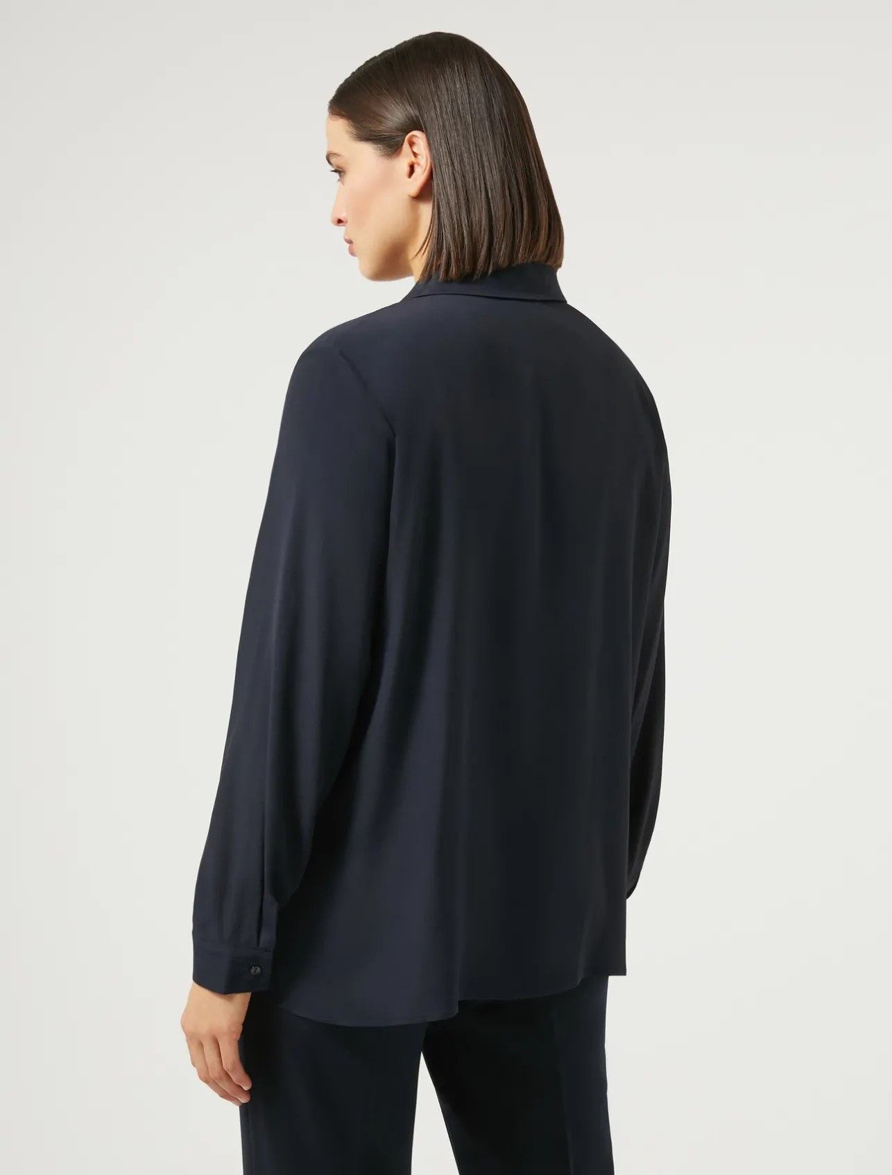 Online Marina Rinaldi Silk blend crêpe de Chine shirt ULTRAMARINE