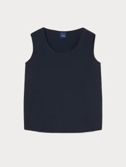 Sale Marina Rinaldi Silk blend crêpe de Chine top ULTRAMARINE