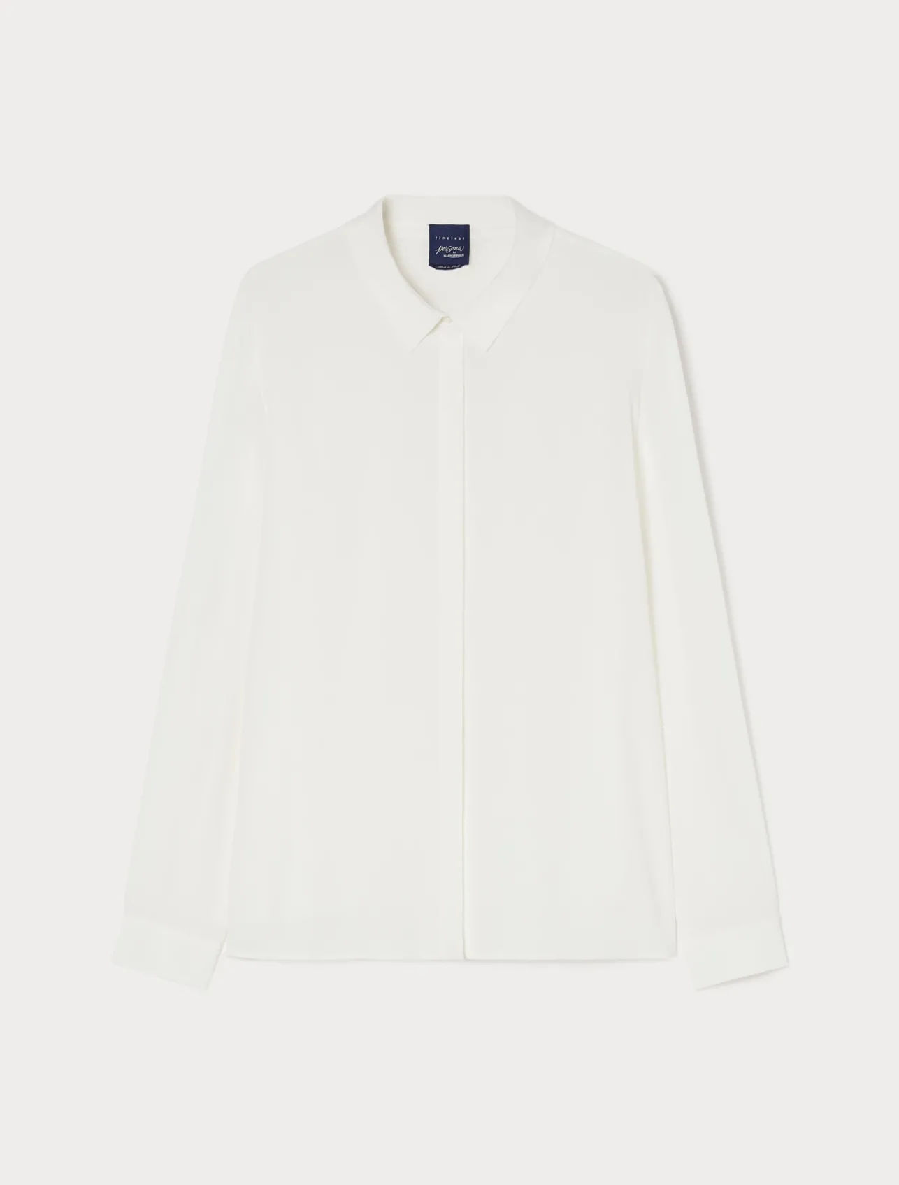 Sale Marina Rinaldi Silk blend crêpe de Chine shirt WHITE