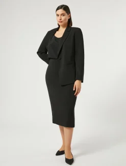 Hot Marina Rinaldi Silk blend crêpe de Chine top BLACK