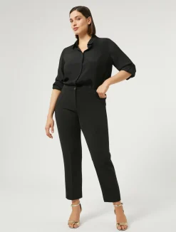 New Marina Rinaldi Silk blend crêpe de Chine shirt BLACK