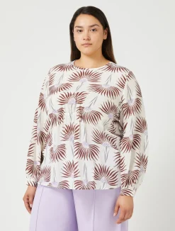 Outlet Marina Rinaldi Silk crepe de chine blouse WHITE