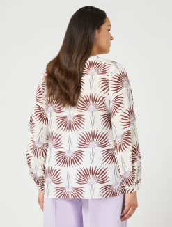Outlet Marina Rinaldi Silk crepe de chine blouse WHITE