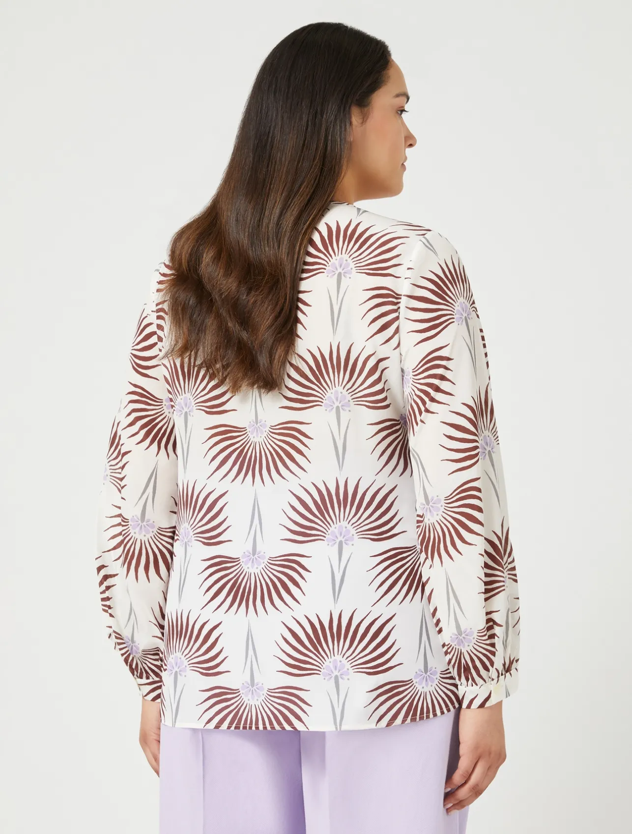 Outlet Marina Rinaldi Silk crepe de chine blouse WHITE