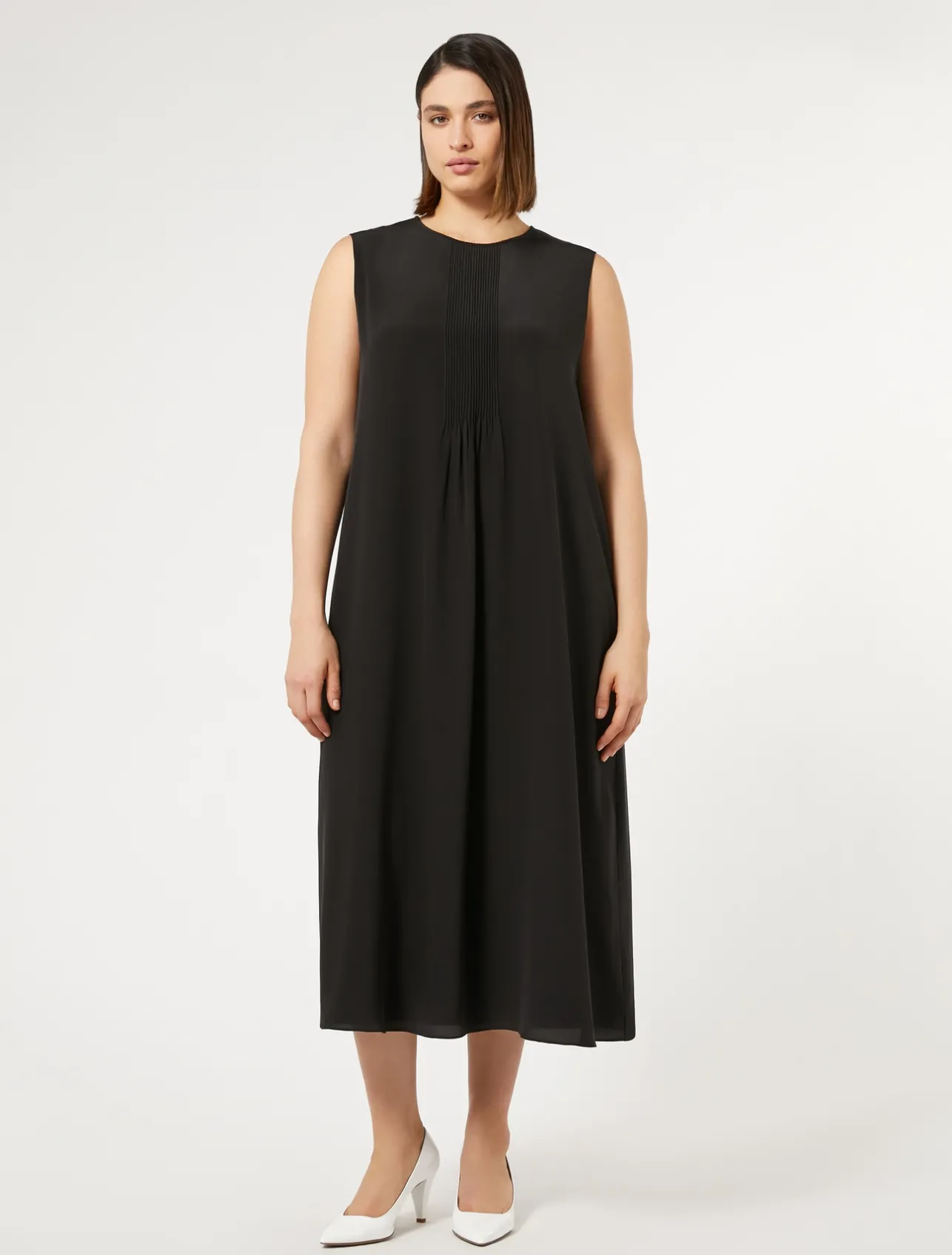 Best Marina Rinaldi Silk crepe de chine dress BLACK
