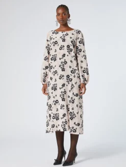 Fashion Marina Rinaldi Silk crepe de chine dress PINK