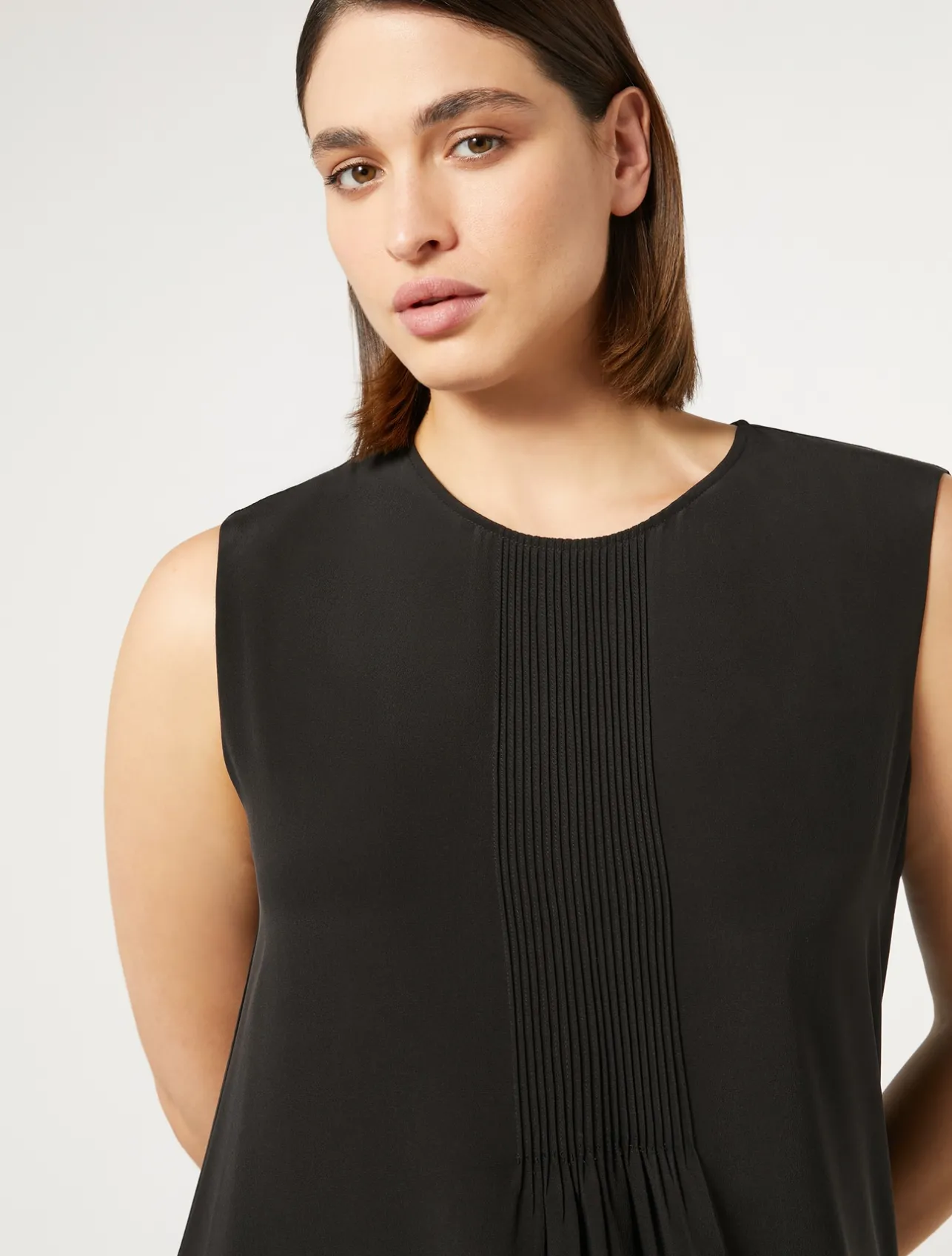 Best Marina Rinaldi Silk crepe de chine dress BLACK
